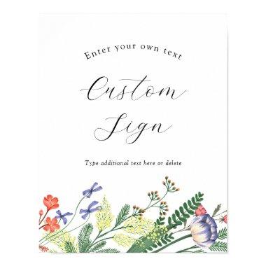 Secret Garden Floral Custom Text Sign