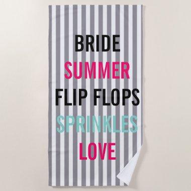 Seersucker Summer Bride Sprinkle Party Beach Towel