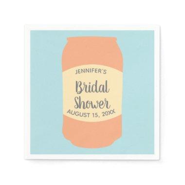Seltzer Soda Can Personalized Bridal Shower Party Napkins