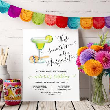 Señorita Margarita Mexican Fiesta Birthday Invitations