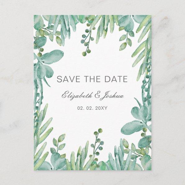 Sensational Succulents Wedding Save the Date Announcement PostInvitations
