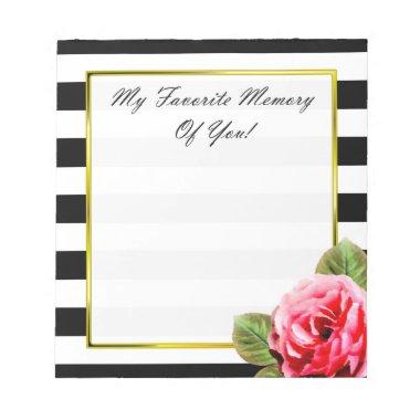 Sentimental Birthday Keepsake Memento Pink Rose Notepad