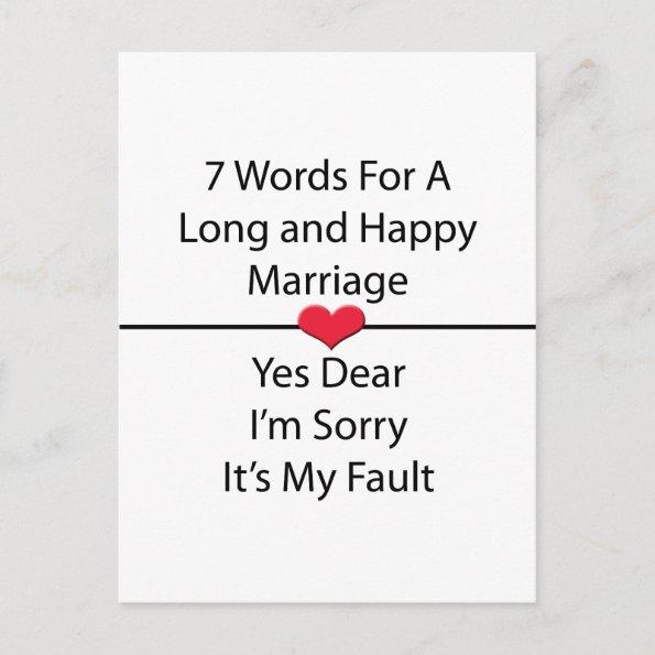 Seven Words For a Long and Happy Marriage PostInvitations