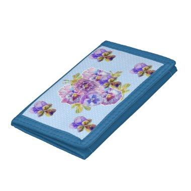 Shabby Chic Blue Floral Flowers Ladies Wallet