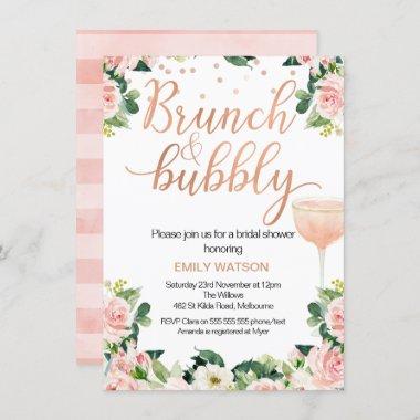 Shabby Chic Brunch Bubbly Bridal Shower Invitations