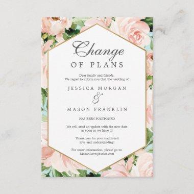 Shabby Chic Change of Plans Announcement Invitations