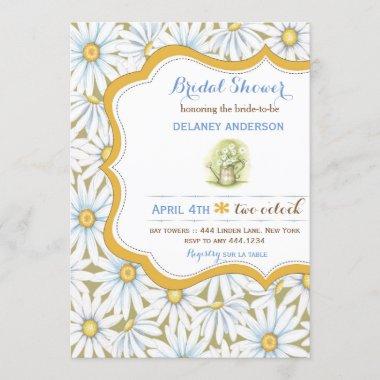 Shabby Chic Daisy Floral Bridal Shower Invitations