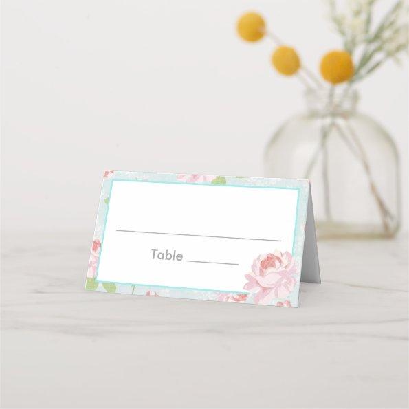 Shabby Chic Floral Place Invitations