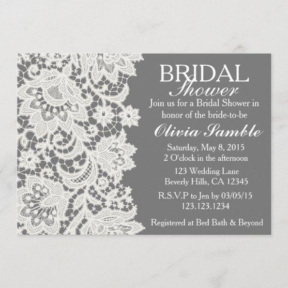 Shabby Chic Lace Bridal Shower Invitations