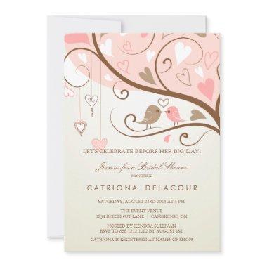 SHABBY CHIC LOVE BIRDS BRIDAL SHOWER Invitations