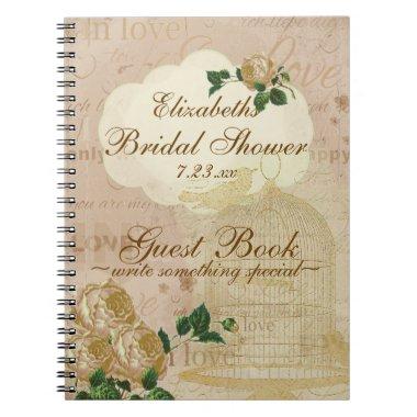 Shabby Chic Romantic Vintage Bridal Guest Book |