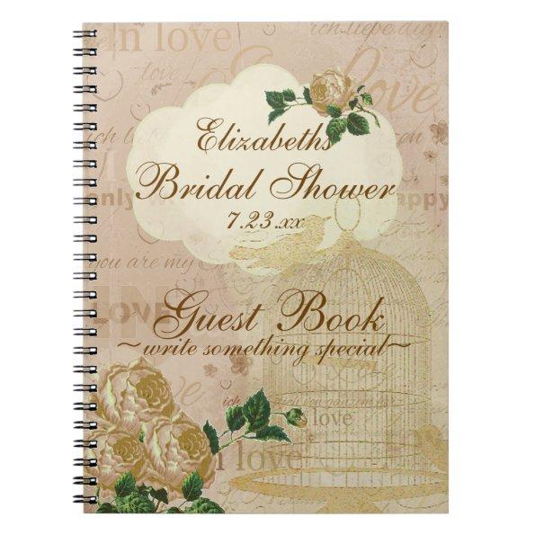 Shabby Chic Romantic Vintage Bridal Guest Book |