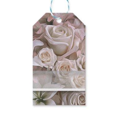 Shabby Chic Rose Floral Bridal Shower Custom Favor Gift Tags
