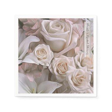 Shabby Chic Rose Floral Bridal Shower Elegant Napkins