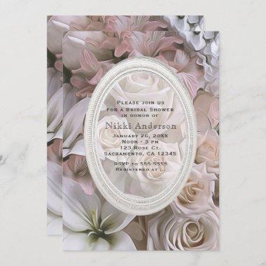 Shabby Chic Rose Floral Bridal Shower Invitations
