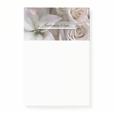 Shabby Chic Rose Floral Rustic Flowers Custom Post-it Notes
