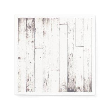 Shabby Chic White Wood Rustic Farmhouse Party Napkins