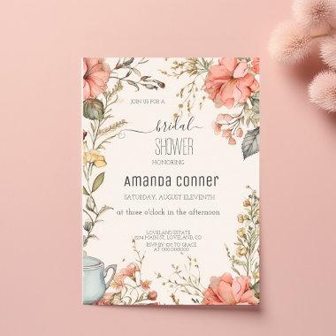 Shabby Chic Wildflower Bridal Shower Invitations