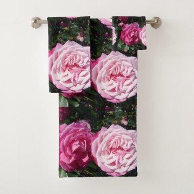 Shabby Pink Vintage Roses Floral flowers Towel Set