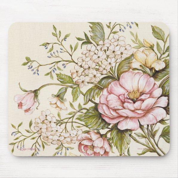 Shabby Roses by Kate McRostie Mouse Pad