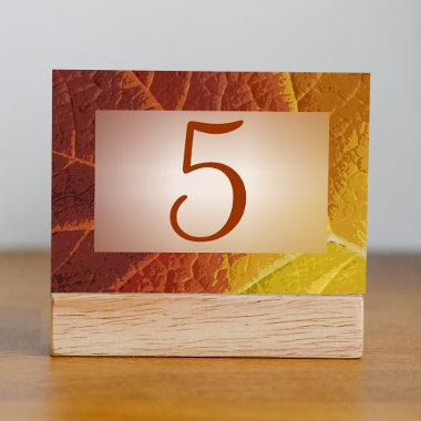Shades of Autumn Leaf Table Numbers