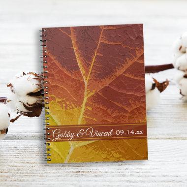 Shades of Autumn Leaf Wedding Notebook