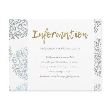 SHADES OF BLUE DAHLIA FLORAL PATTERN INFORMATION ENCLOSURE Invitations