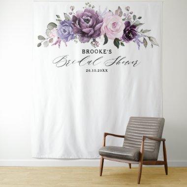 Shades of Dusty Purple Blooms Moody Bridal Shower Tapestry