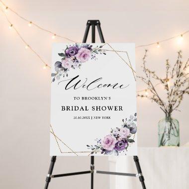 Shades of Dusty Purple Geometric Bridal Shower Foam Board