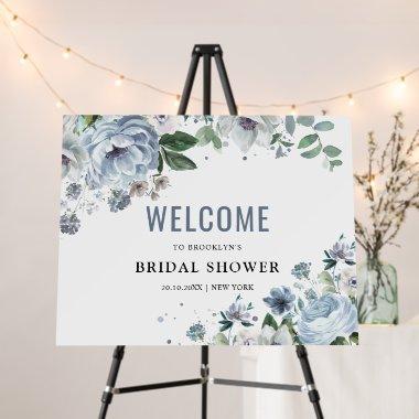 Shades of Grey Dusty Blue Bridal Shower Welcome F Foam Board