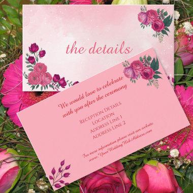 Shades of Magenta Pink Rose Modern Wedding  Enclosure Invitations