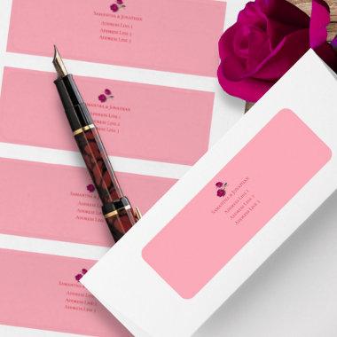 Shades of Magenta Pink Rose Modern Wedding Label