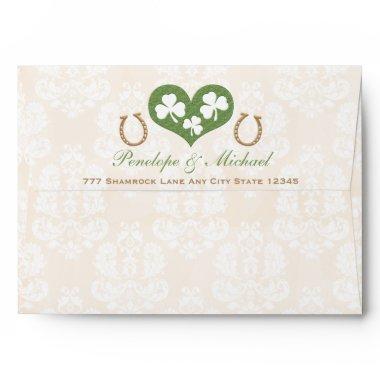 Shamrock and Horseshoe Wedding Envelope