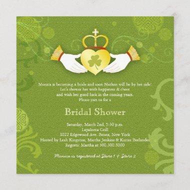 Shamrock Claddagh Heart Irish Bridal Shower Invitations