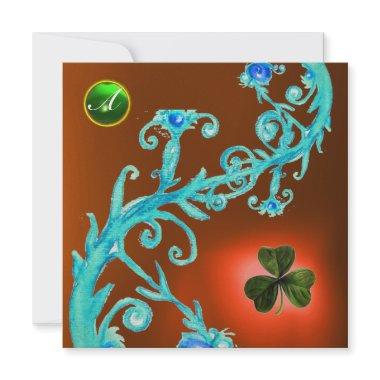SHAMROCK FLORAL ST PATRICK'S DAY PARTY MONOGRAM