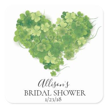 Shamrock heart Bridal Shower Envelope Seal