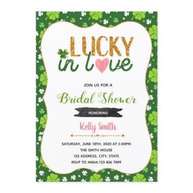 Shamrock lucky in love shower party Invitations