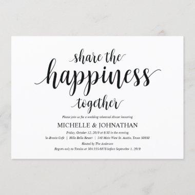 Share the happiness wed Rehearsal Dinner invites