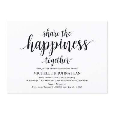 Share the happiness wed Rehearsal Dinner invites