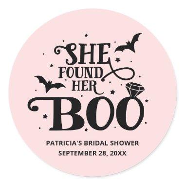 She Found Her Boo Halloween Bridal Shower Classic Classic Round Sticker