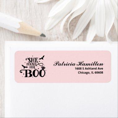 She Found Her Boo Halloween Bridal Shower Label