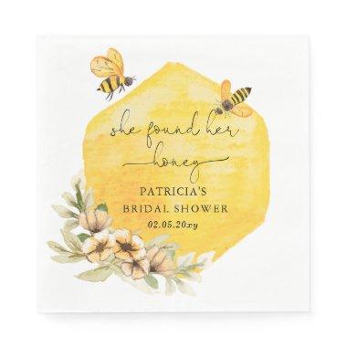 She Found Her Honey Floral Bee  Napkins