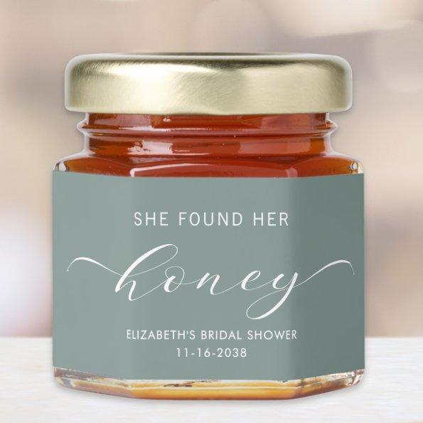 She Found Her Honey Sage Green  Honey Jar Favors