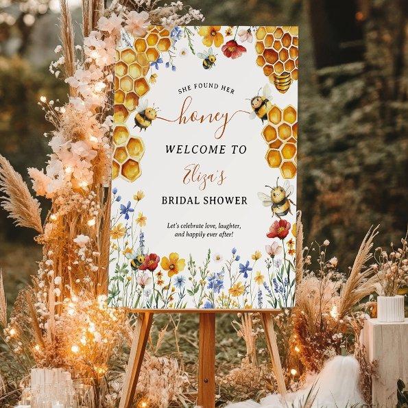 She Found Her Honey Wildflower Bee Welcome Bridal Foam Board