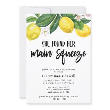 She Found Her Main Squeeze Bridal Shower Invitations