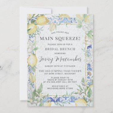 She Found Her Main Squeeze Lemon Bridal Brunch Invitations