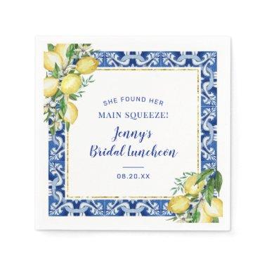 She Found Her Main Squeeze Lemon Bridal Luncheon Napkins