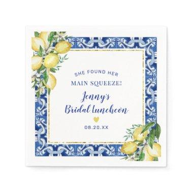 She Found Her Main Squeeze Lemon Bridal Luncheon Napkins
