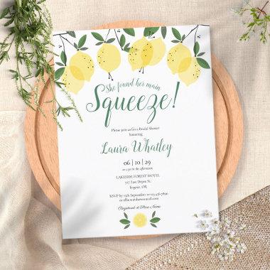 She Found Her Main Squeeze Lemon Bridal Shower Announcement PostInvitations