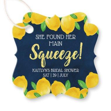 She Found Her Main Squeeze Lemon Bridal Shower Favor Tags